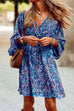 Camilladress 3/4 Sleeve Wrap V Neck Tie Waist Printed Dress