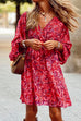 Camilladress 3/4 Sleeve Wrap V Neck Tie Waist Printed Dress