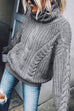 Camilladress Winter Turtleneck Long Sleeve Solid Knit Sweater