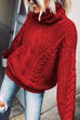 Camilladress Winter Turtleneck Long Sleeve Solid Knit Sweater