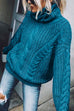 Camilladress Winter Turtleneck Long Sleeve Solid Knit Sweater