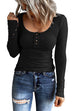 Camilladress Crewneck Buttons Long Sleeve Bottoming Top