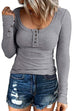 Camilladress Crewneck Buttons Long Sleeve Bottoming Top