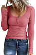 Camilladress Crewneck Buttons Long Sleeve Bottoming Top