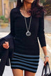 Camilladress Crewneck Long Sleeve Stripes Splice Dress