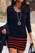 Camilladress Crewneck Long Sleeve Stripes Splice Dress