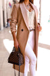 Camilladress Solid Lapel Buttons Long Sleeve Cardigans