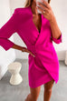 Camilladress Solid Wrap V Neck High Waist Blazer Dress