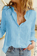 Camilladress Solid Button Down Cotton Linen Blouse Shirt