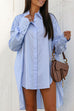 Camilladress Lapel High Low Hem Button Down Shirt