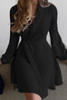 Camilladress Elegant Wrap V Neck Long Sleeve Tie Waist Dress