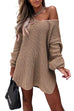 Camilladress V Neck Lantern Sleeve Swing Sweaters