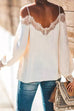 Camilladress V Neck Cold Shoulder Lace Splice Chiffon Top