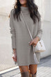 Camilladress Solid Crewneck Long Sleeve Knit Dress