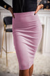 Camilladress Solid High Waist Ruched Bodycon Skirts