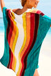 Camilladress Deep V Neck Rainbow Striped Cover Up Dress