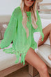 Camilladress Tassel Long Sleeve Hollow Out Cover Up Dress