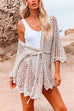 Camilladress Long Sleeve Hollow Out Tie Waist Beach Dress