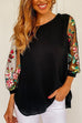 Camilladress Crewneck Printed Mesh Splice Chiffon Shirt