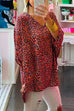 Camilladress V Neck Batwing Sleeve Leopard T-shirt