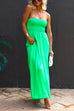 Camilladress Strapless Smocked Pocketed Wide Leg Jumpsuit