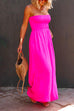 Camilladress Strapless Smocked Pocketed Wide Leg Jumpsuit