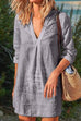 Camilladress V Neck Long Sleeve Cotton Linen Dress