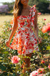 Camilladress Bow Knot Shoulder Waisted A-line Floral Mini Sundress