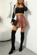 Camilladress High Waist Faux Leather Pleated Mini Skirt