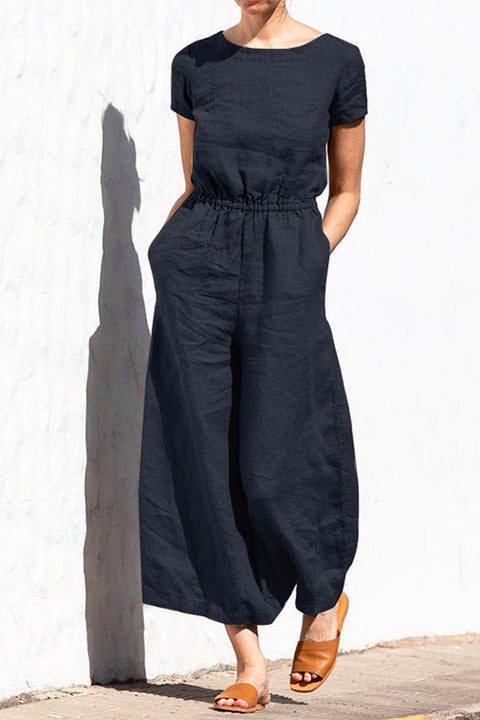 Camilladress Short Sleeve High Waist Wide Leg Slouchy Jumpsuit