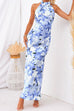 Camilladress Tie Neck Backless Floral Printed Maxi Flowy Dress