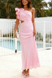 Camilladress Frill One Shoulder Cut Out Waist Maxi Dress