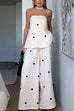 Camilladress Polka Dot Strapless Top and Wide Leg Palazzo Pants Set