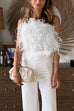 Camilladress Fuzzy Feather Crop Tube Top