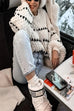 Camilladress Lantern Sleeves Color Block Chunky Knit Sweater