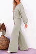 Camilladress Round Neck Pullover Drawstring Waist Wide Leg Pants Loungewear Set