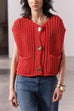 Camilladress Gold Buttons Pocketed Chunky Sweater Vest