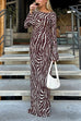 Camilladress Boat Neck Bell Sleeves Animal Print Maxi Dress