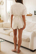 Camilladress Button Up Tie Waist Crochet Lace Romper