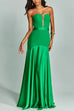 Camilladress Mesh V Neck Strapless Splice Flare Maxi Party Dress