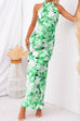 Camilladress Tie Neck Backless Floral Printed Maxi Flowy Dress