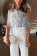 Camilladress Fuzzy Feather Crop Tube Top