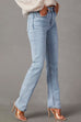 Camilladress Raw Hem Distressed Straight Leg Denim Pants