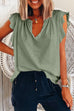 Camilladress V Neck Solid Ruffle T-shirt