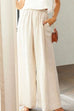 Camilladress Elastic Waist Pocketed Wide Leg Cotton Linen Pants