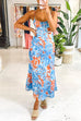 Camilladress Spaghetti Strap Twist Back Printed Maxi Vacation Dress