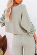 Camilladress Round Neck Pullover Drawstring Waist Wide Leg Pants Loungewear Set