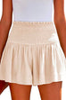 Camilladress Elastic Smocked Waist Wide Leg Solid Shorts