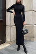 Camilladress Mockneck Long Sleeves Bodycon Knit Maxi Dress