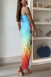 Camilladress Back Slit Gradient Printed Sequin Maxi Cami Dress